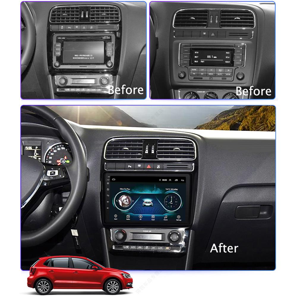 2 Din Android автомобильный радиоприемник мультимедийный видеоплеер для Volkswagen Polo Sedan 2008-2018 навигация GPS WIFI головное устройство 1 + 16 ГБ