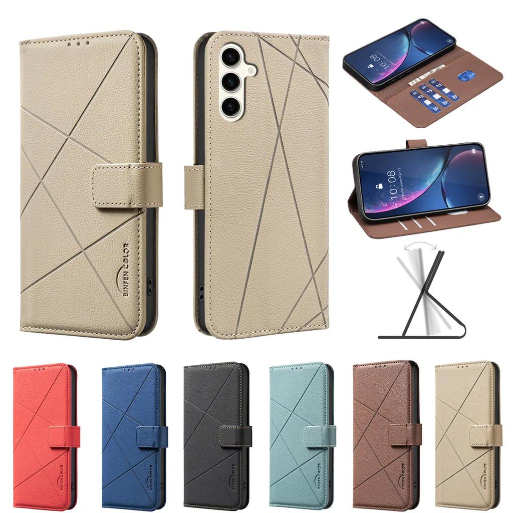 Кожаный чехол-книжка с магнитным клапаном и держателем для карт для Samsung Galaxy S23 Fe S23 Ultra S23 Plus S23