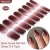 Harunouta Jelly Pink Glitter Semi Cured Gel Nail Sticker Long-Lasting UV Nail Sticker UV/LED Extension Gel Polish Full Cover