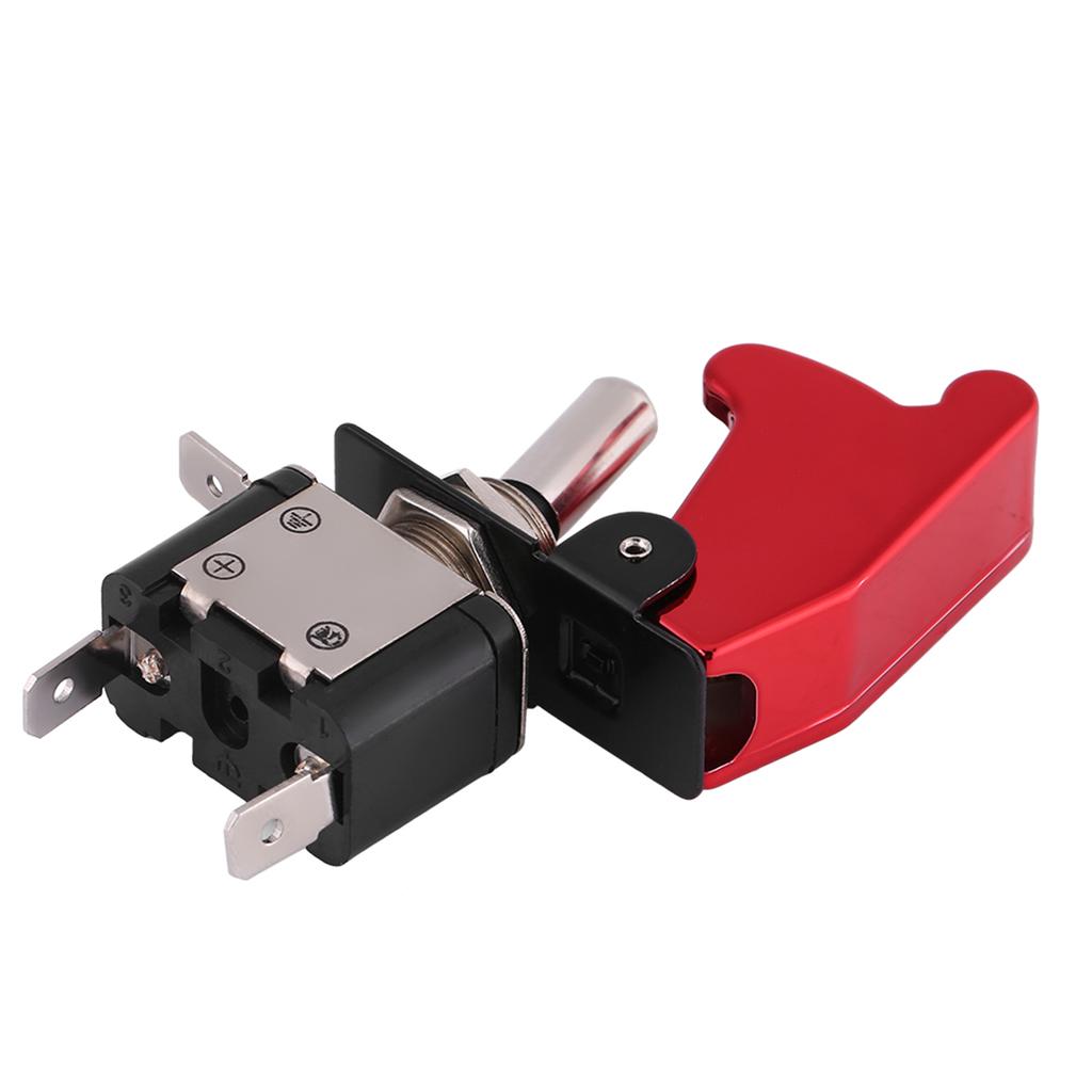 12V 20A Racing Car Red Cover LED Light SPST Toggle Rocker Ignition Switch Control On Off