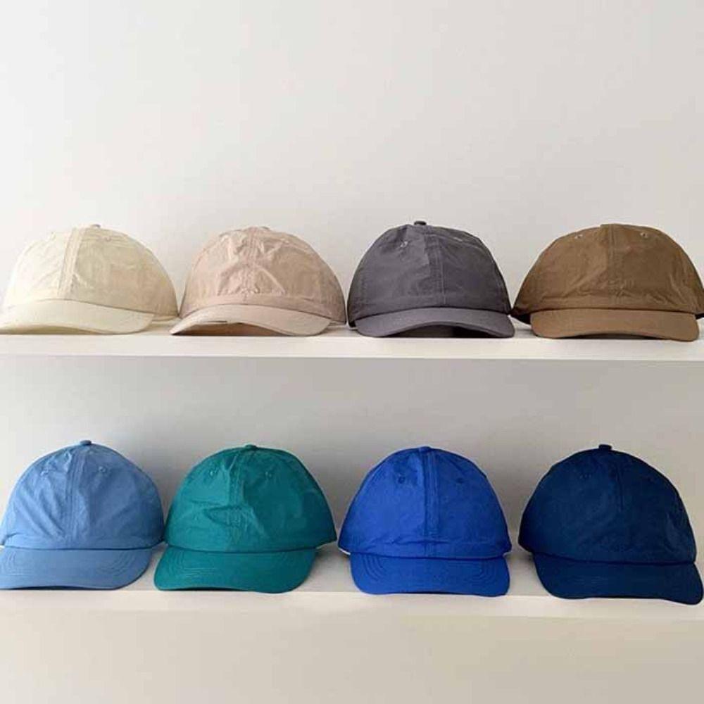 Solid Color Solid Color Sun Hat Korean Style Peaked Cap Quick-Drying Baseball Cap Girl