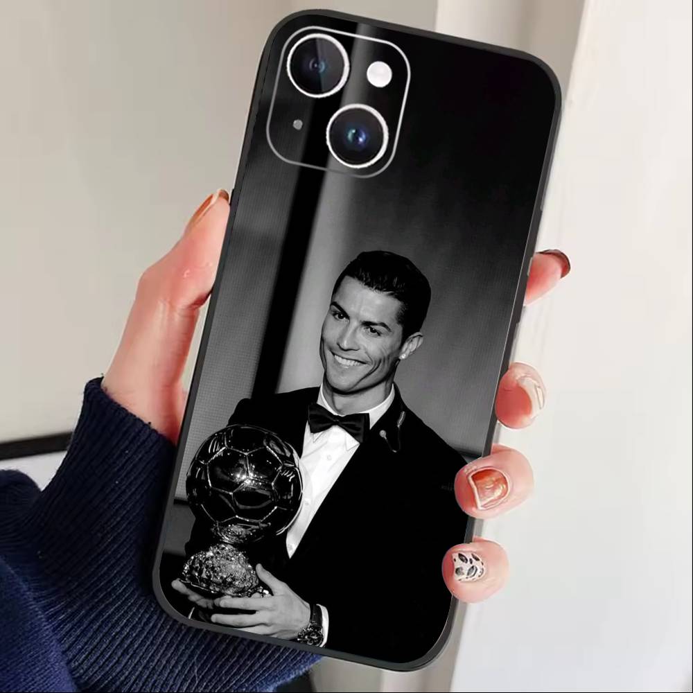 Чехол для телефона Player L-Ronaldo C-CR7 для iPhone17,16,15,14,13,12 Plus,Max Мягкий Силиконовый Черный Чехол