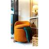 X Large Orange Tedy Fabric Cylinder Decorative Foldable Armchair Pouffe Center Table with Storage Box