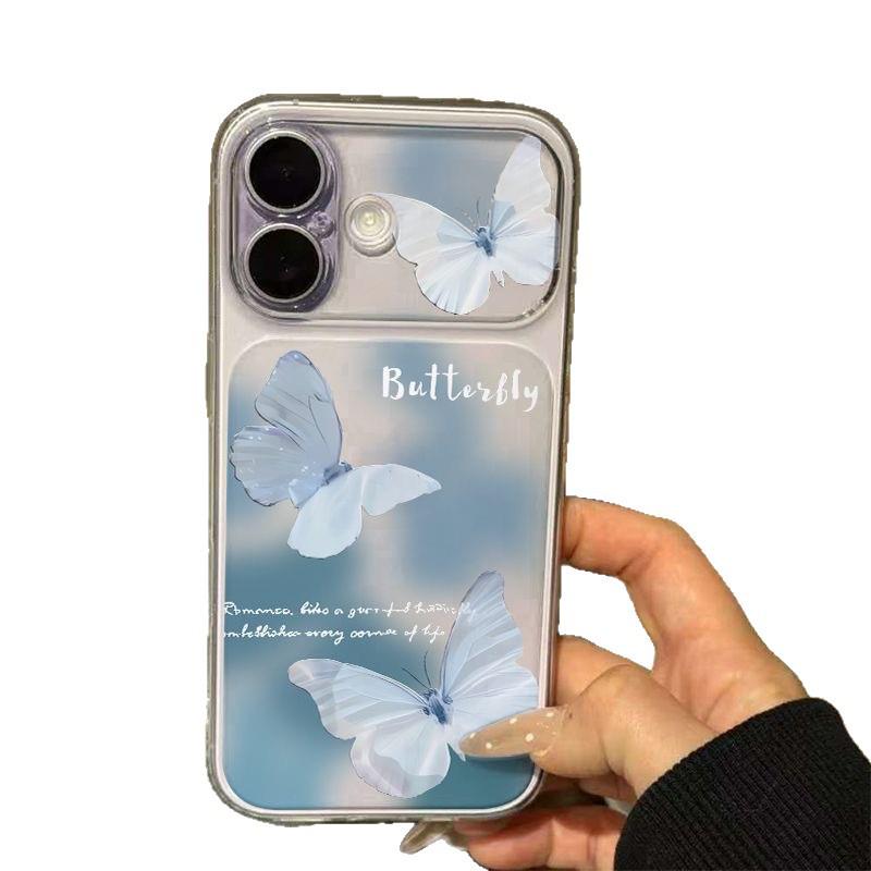 Защитный чехол для iPhone 16 "Синяя Волна Бабочка": Совместимо с 15/14/13 Pro Max