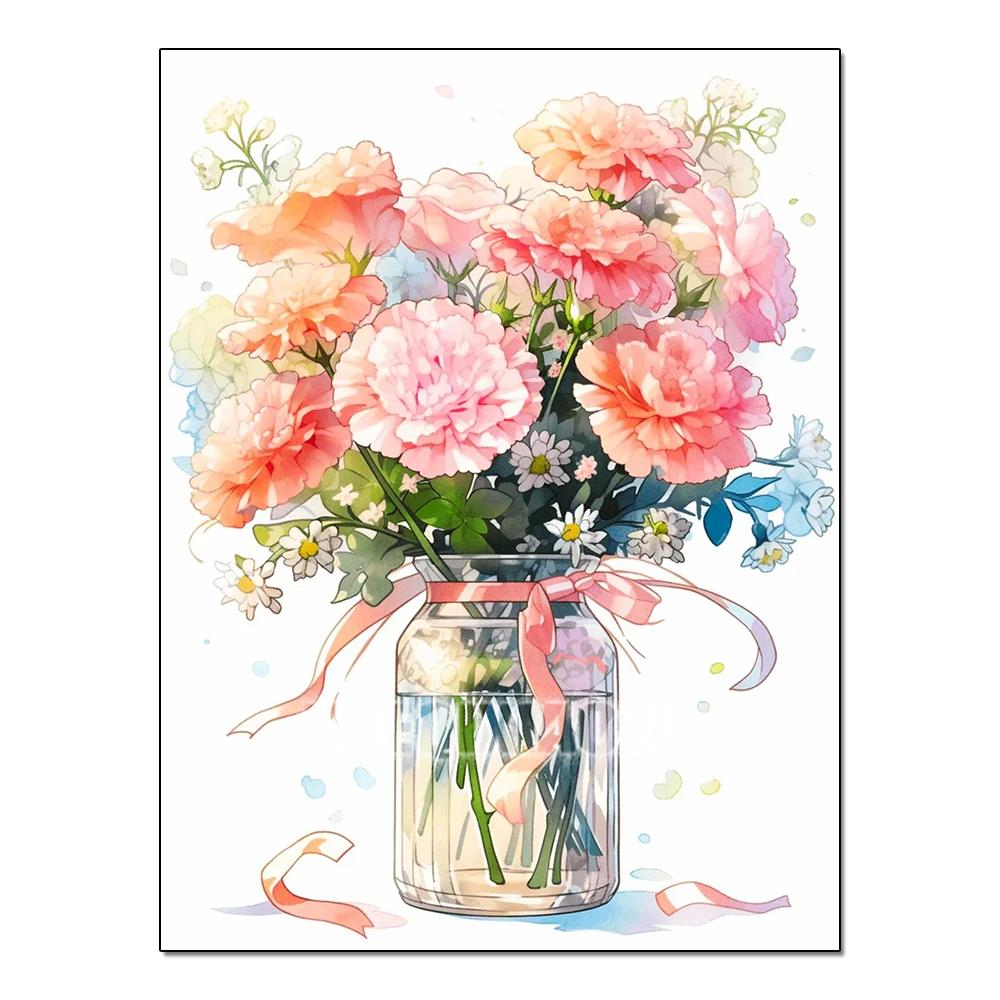 Полная серия цветов Алмазная живопись Тюльпан Маргаритка Алмазная мозаика Вышивка Искусство Акварельная картина Ручная работа Домашнее украшение Сделай сам