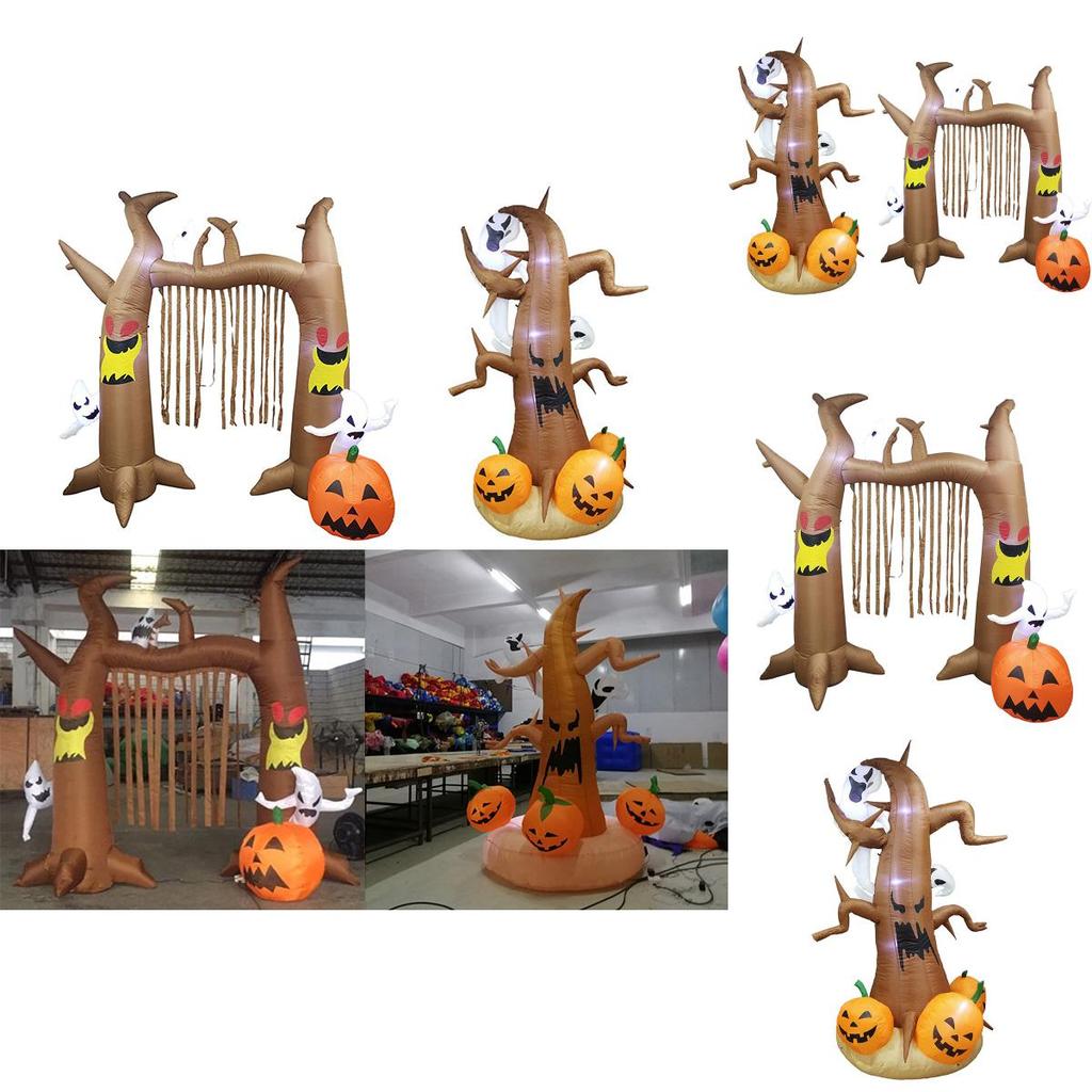 Eye-catching Halloween Inflatable Ghost Doll Arch With Brilliant Led Lights For Your Garden