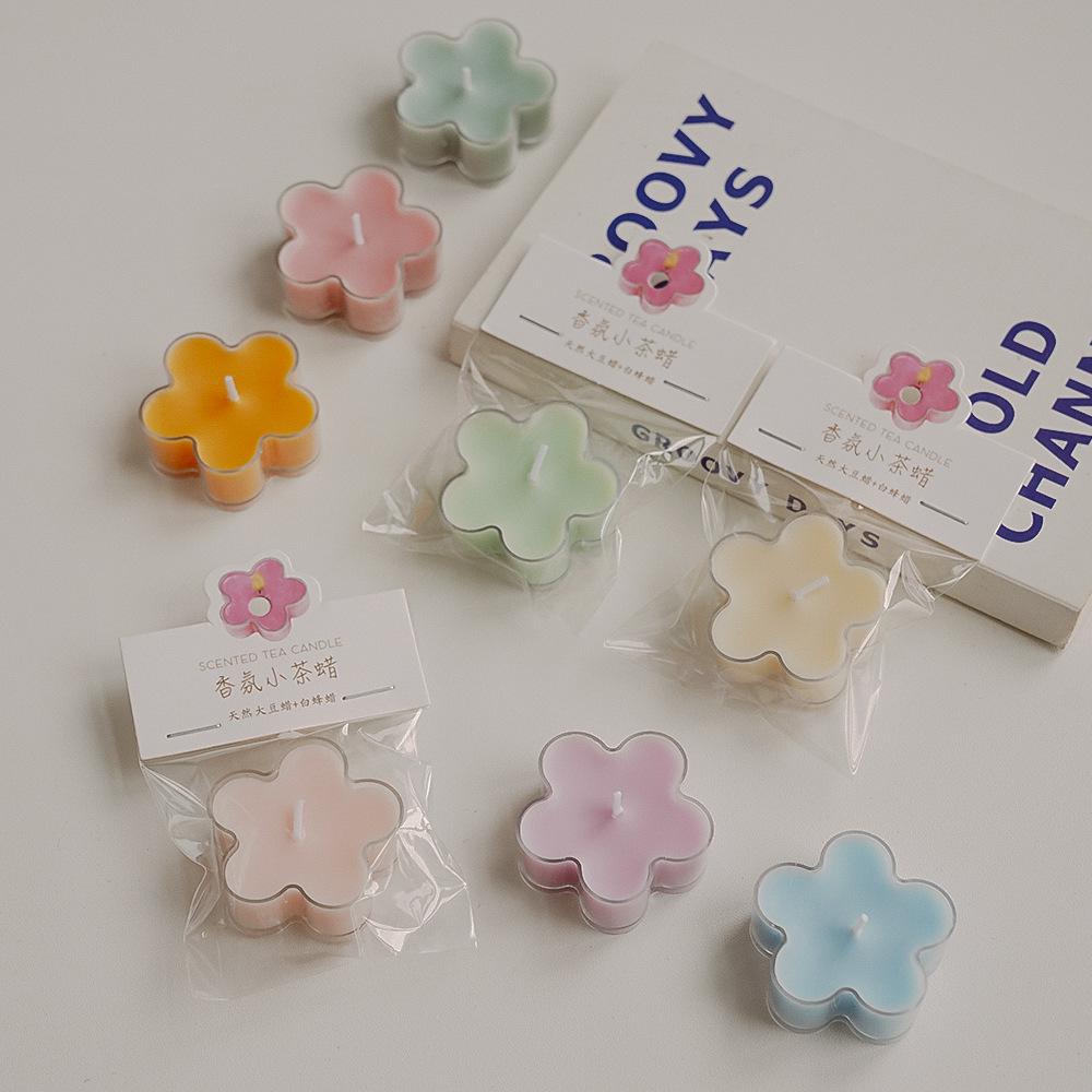 Handmade Scented Flower Tea Light Candles - 4-Hour Ambiance, Decorative Gift & Creative Party Favor