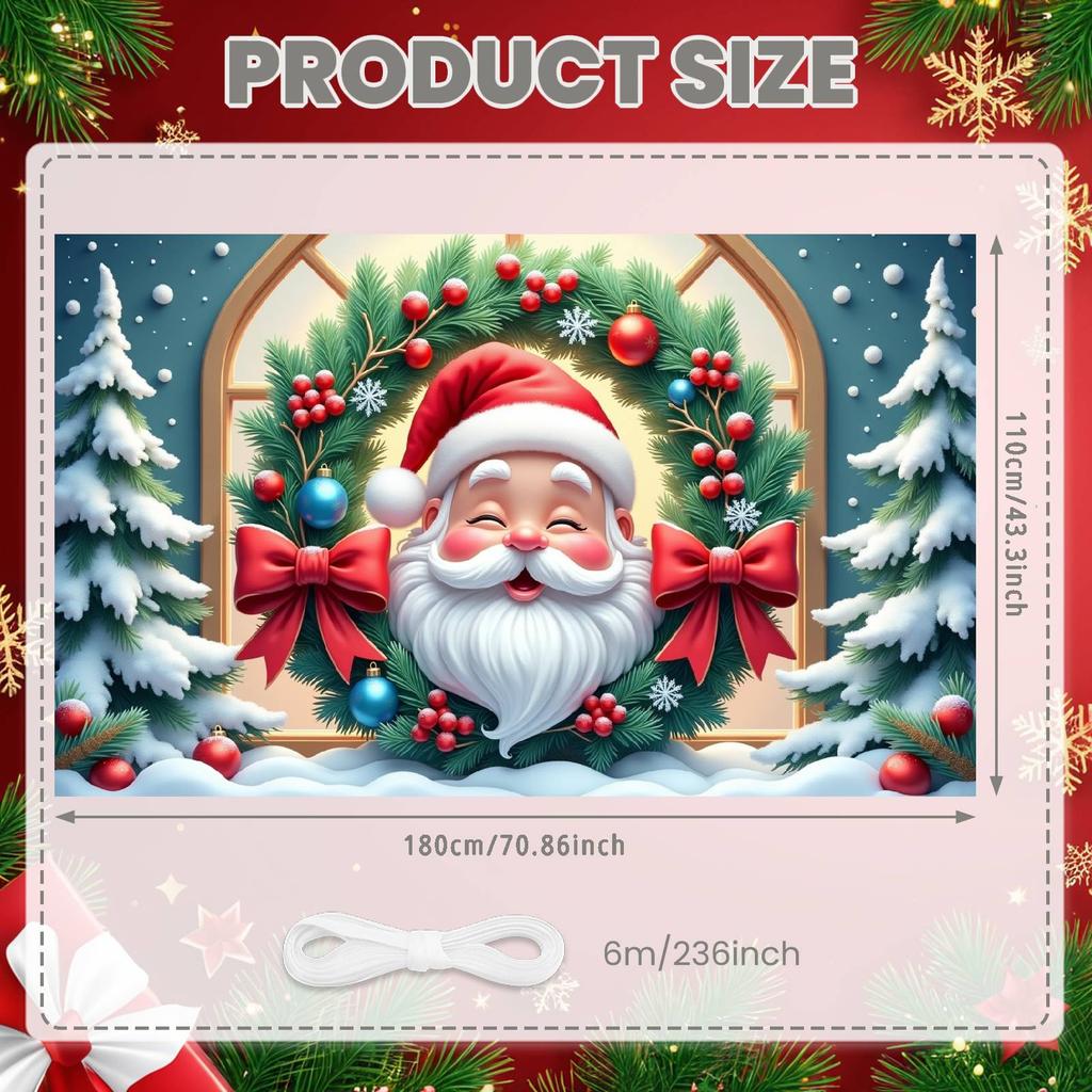 Winter Banner Material Christmas Backdrop Xmas Banner Snowflake Pattern Christmas Banner For Family Gathering Photo Backdrop