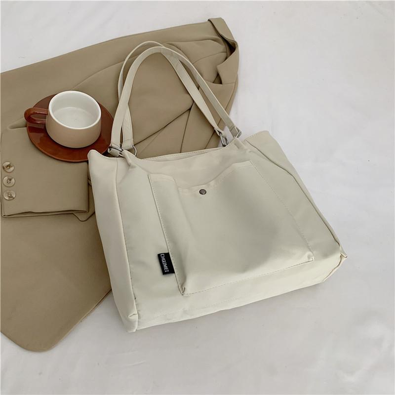 Холщовая сумка большой емкости, женская сумка на плечо, однотонная сумка-тоут
