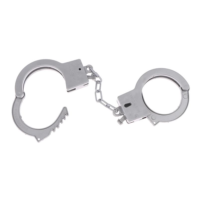 1 пара наручников, игрушка для детей, ролевые игры, наручники для ног, реквизит для вечеринок, драматических представлений, косплея, полицейского, костюма офицера полиции, игрушек для игры