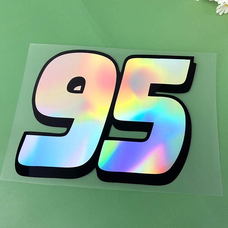 Number95 Red and Laser Motorcycle Stickers Waterproof for Motorbike Helemt Box Fuel Tank Fairing Refit Car Window Vinyl Decals
