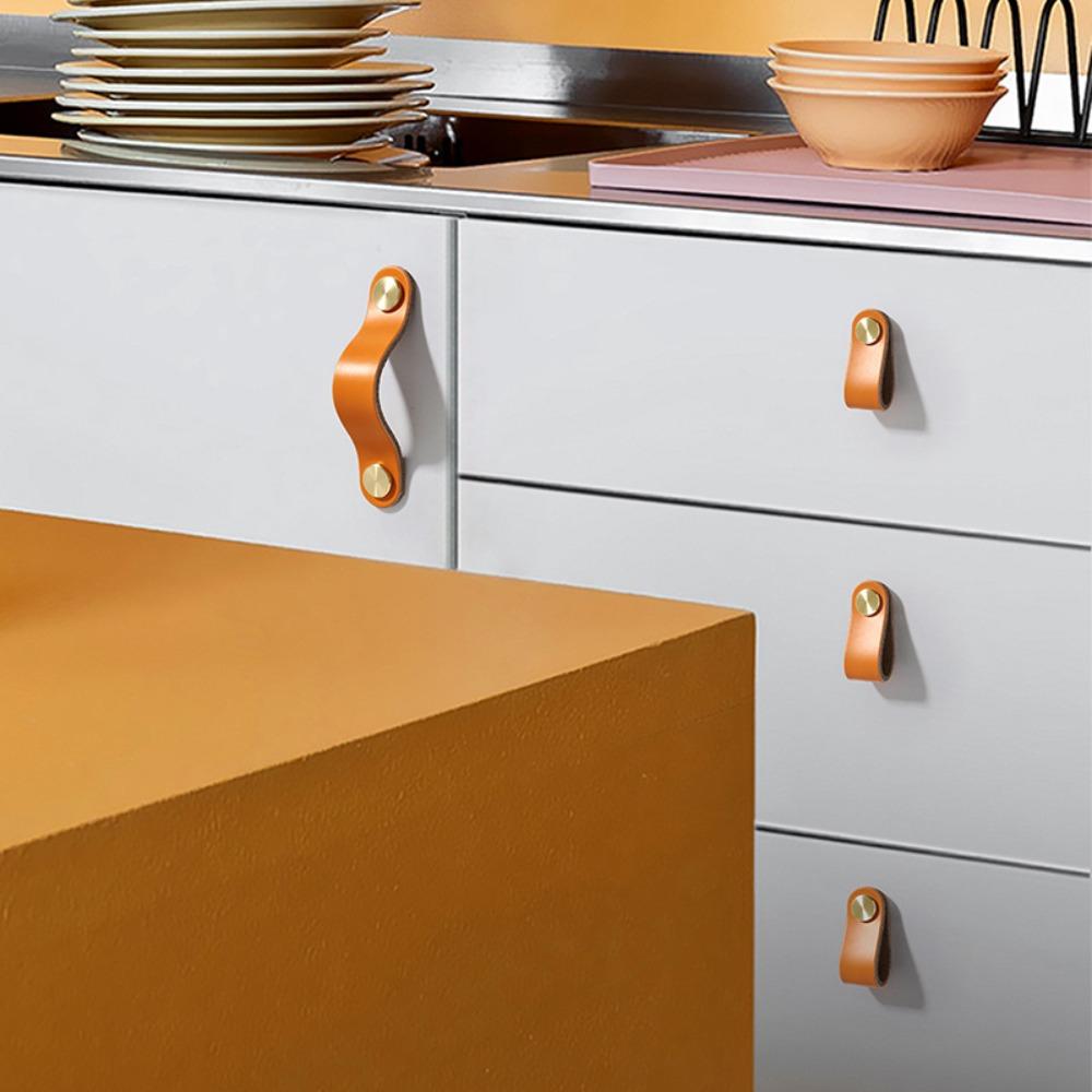 Экологичные ручки для шкафов, мебельные ручки, кожаные дверные ручки, ручки для ящиков
