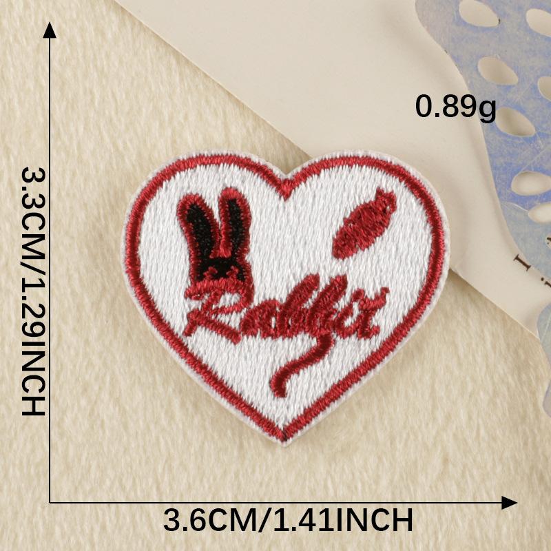 Original Embroidery Label Embroidery Sticker Cartoon Love English Cloth Label Patch Sticker Accessories Cloth Sticker