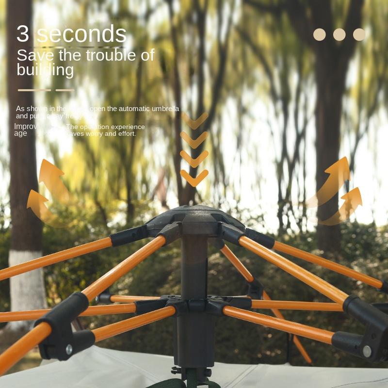 Tent Outdoor Camping Automatic Portable Folding Quickly Open Camping Silver Glue Coating Thickened Rainproof