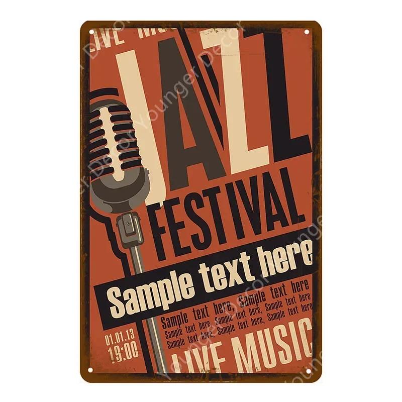 Хард-рок-ролл плакат кантри-музыка джаз металлические знаки ретро декор для вечеринки паб-бар кафе клуб украшения винтажная настенная табличка YJ063