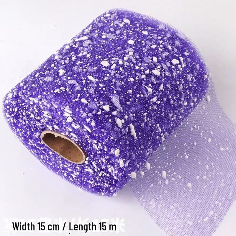 Пряжа в сетку «Снежный горошек» шириной 15 см для упаковки букетов роз и свадебного декора