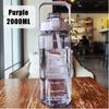 2 Liter Sports Water Bottle With Straw Men Women Fitness Water Bottles Outdoor Cold Water Bottlesc With Time Marker Drinkware