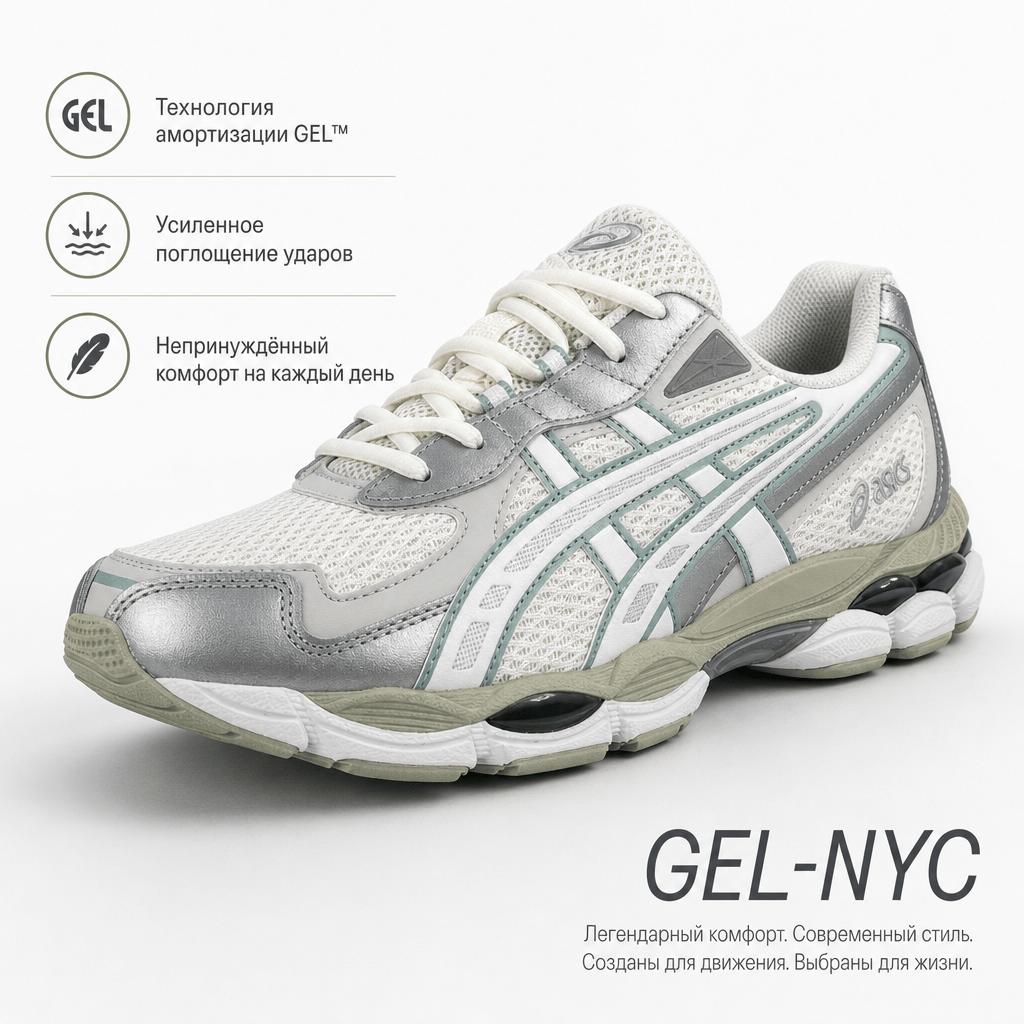 Asics Gel NYC 2055 Крем Дельфин Серый Мужские Кроссовки 1203A542-107