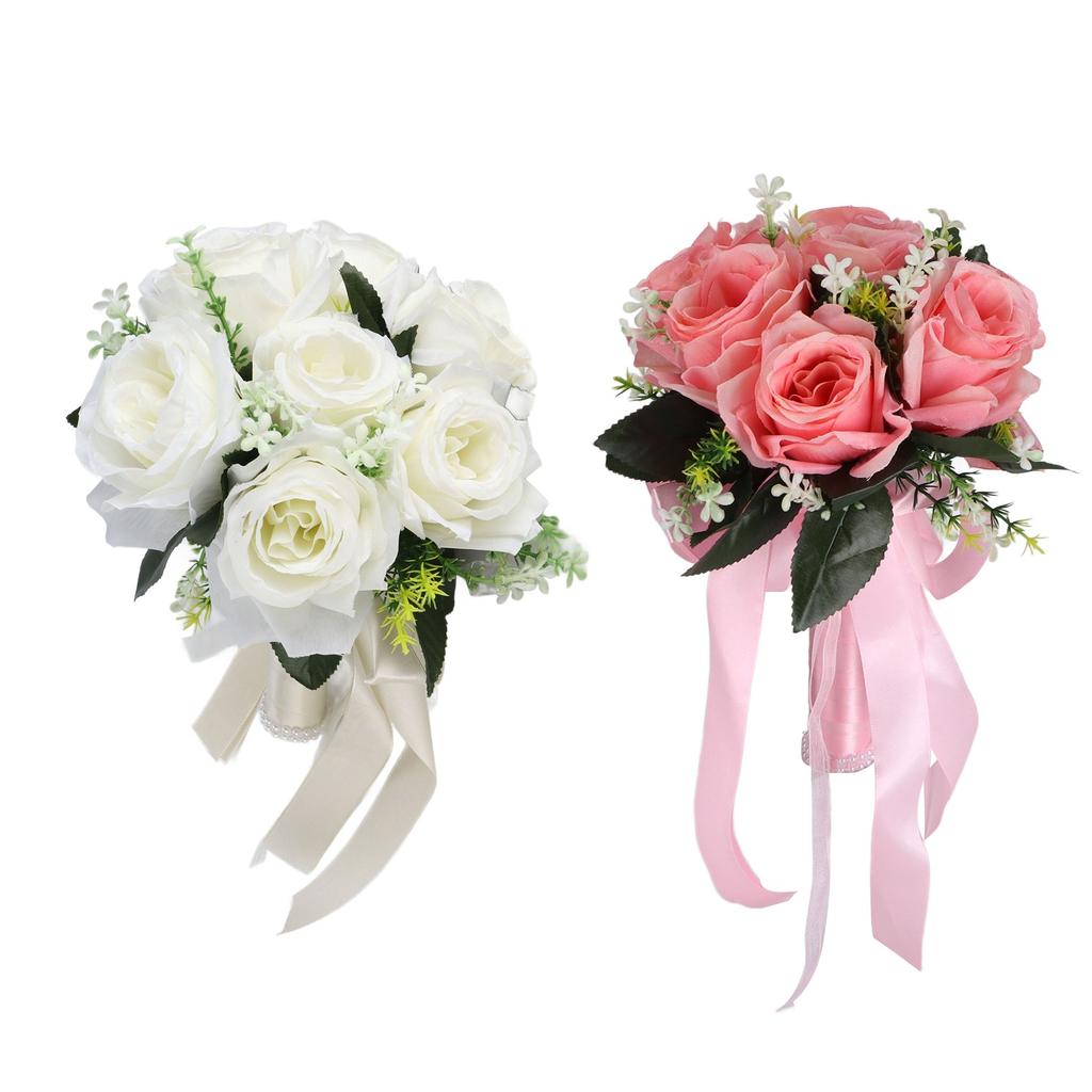Искусственный свадебный букет, шелковый цветок, имитация розы, букет для невесты с цветами в руках