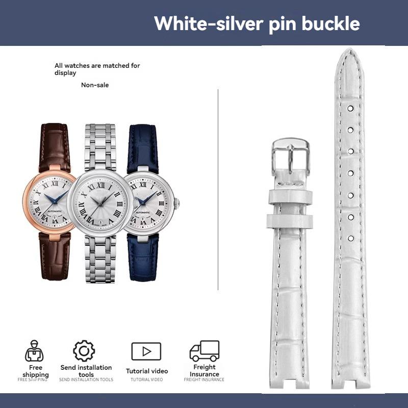 Для Tissot Jiali Little Beauty T126 Ремешок Женский 1853 Женская Модель Вырез Браслет 12x4мм 14x5мм T126010 Кожаная Часовая Лента из Коровьей Кожи
