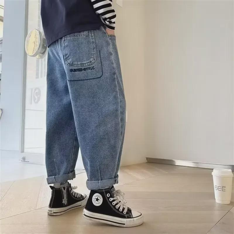 Весна 2024 Модные джинсы для мальчиков - Осенняя коллекция для детей среднего и старшего возраста