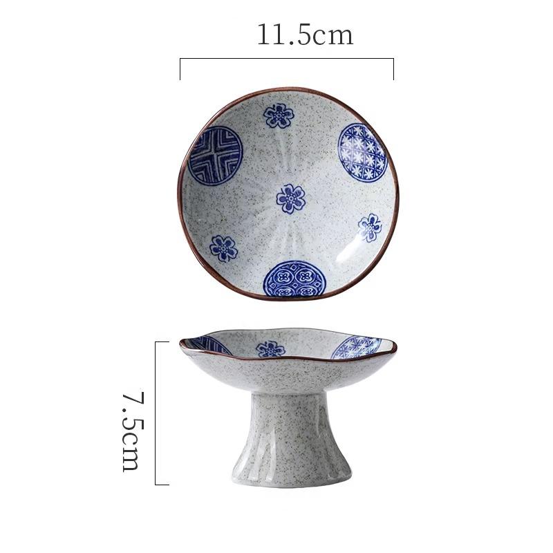 Новая китайская десертная высокая тарелка Маленькая тарелка для закусок Освежающая тарелка Ретро керамическая тарелка Закуски для послеобеденного чая Товары для дома