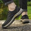 Модная уличная обувь на шнуровке для мужчин, нескользящая повседневная кожаная обувь, износостойкая обувь для ходьбы и пешего туризма, классическая удобная обувь для лазания