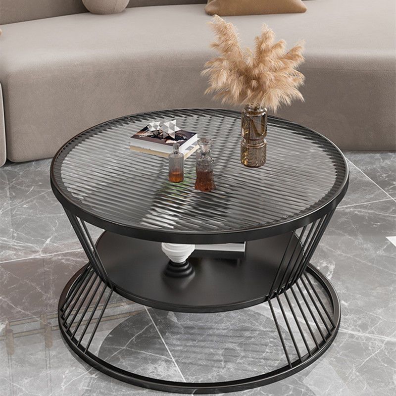 Стеклянный Кофейный Столик Круглый Центральные Столики для Гостиной Современный Роскошный Кофейный Столик с Хранением Минималистичный Прикроватный Столик Мебель