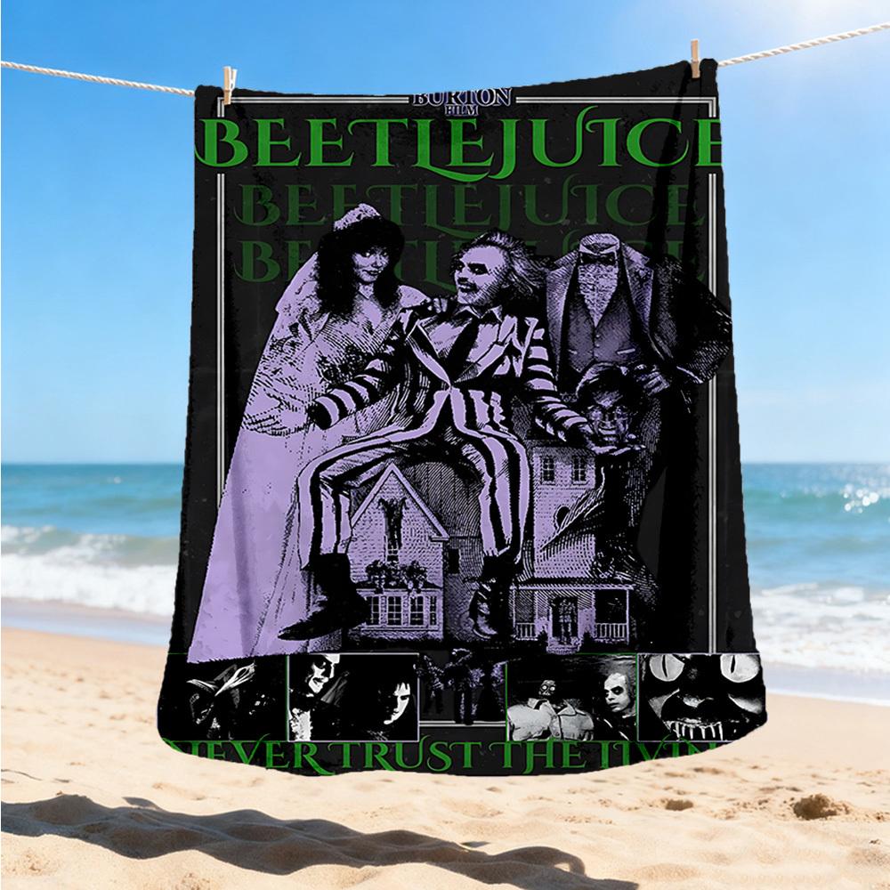 1 шт. Битлджус Уличный Мягкий Плед Ультра Плюшевый, Теплый, Универсальный и Легкий в Уходе для Кемпинга, и