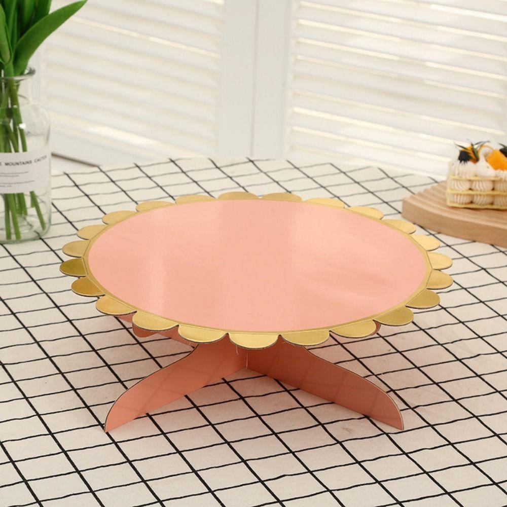 Safety Paper Cake Tray Disposable Dessert Display Rack Multi-color Gilded Cake Stand Wedding Decor