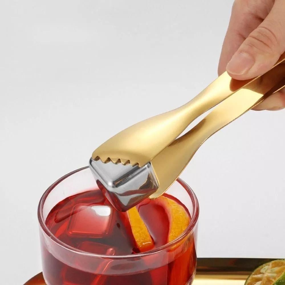 304 Stainless Steel Food Clip Portable Serving Tongs Barbecue Clip New Serrated Ice Cube Clip