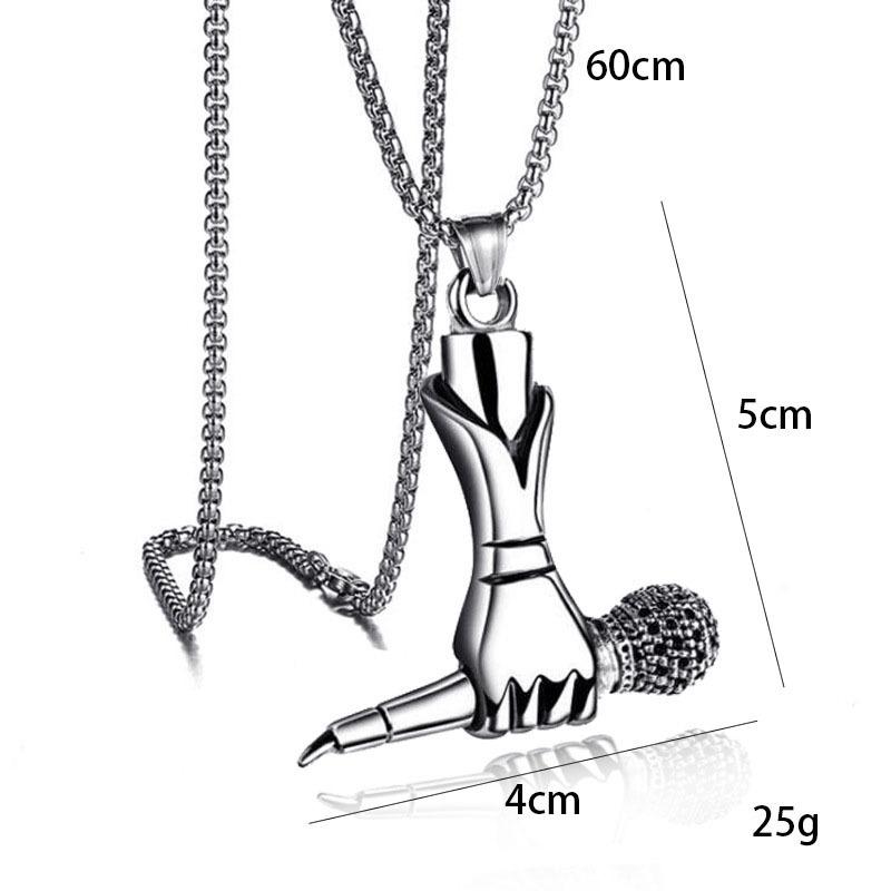 Trendy Brand Microphone Pendant Necklace, Men's and Women's Hip-hop and Bouncing, Street Trendsetters