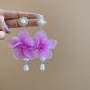 Sweet Beach Earrings Exaggerated Petals Stud Earrings Romantic Mesh Flower Dangle Earrings  Party