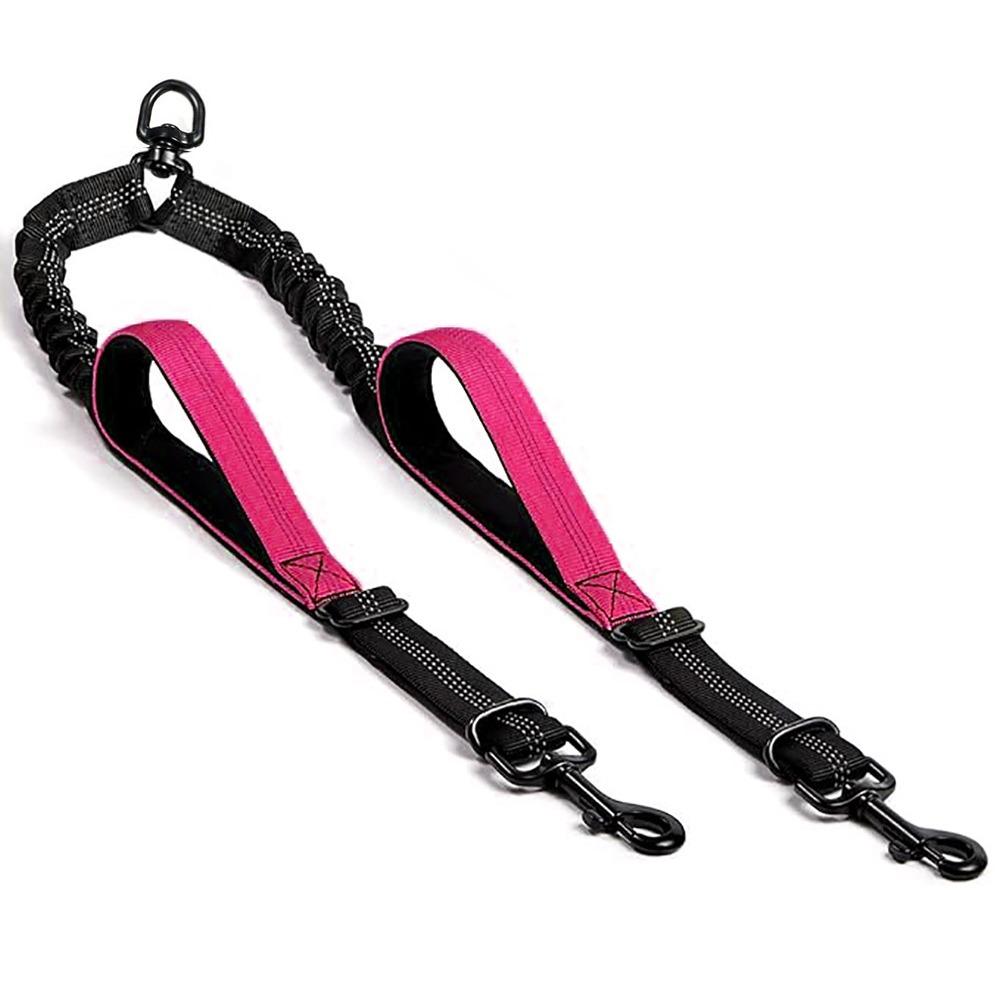 Shock Absorbing Dual Dog Leash No-Tangle Pet Walking Rope Two Dog Lead Rope Two Dogs Walking