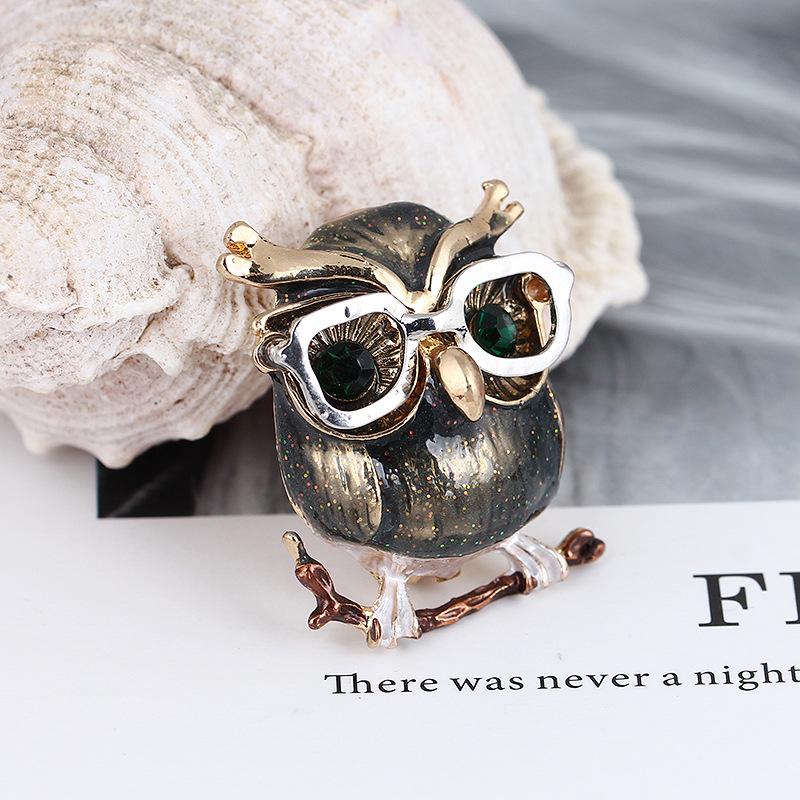 Брошь в виде совы, итальянские пескоструйные зеленые очки сова брошь-булавка аксессуары