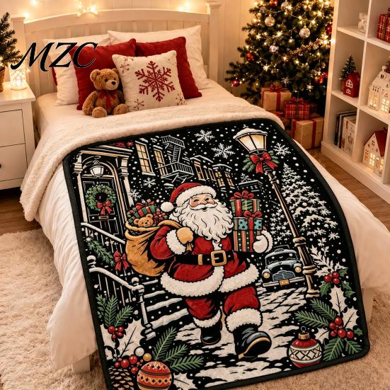 Creative Art Projects for Adults Christmas DIY Coloring Blanket, Color Your Own Throw 59" x 49" Cozy Washable Fabric Blanket Project Kids Family Fun,