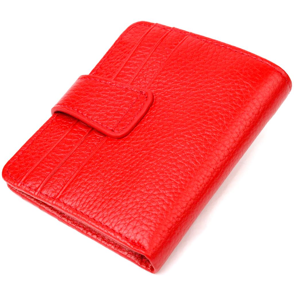 Яркий Женский кошелек из натуральной зернистой кожи CANPELLINI Wallet 21690 Красный