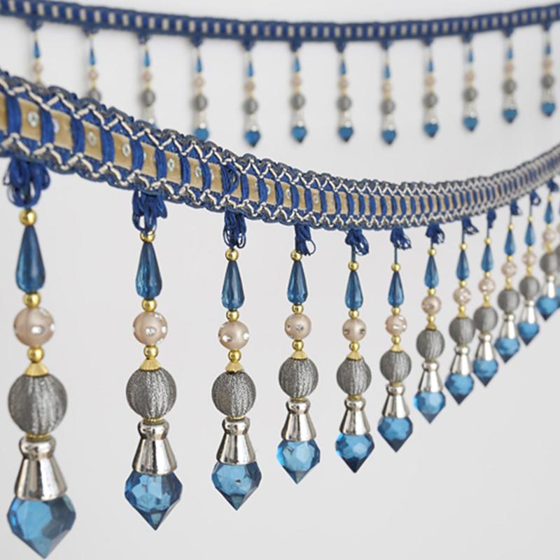 1/2/3M Шторы Отделка Кристалл Бусины Украшения Кружева Кисточки Аксессуары Подвеска Шар Тыквенные Бусины Декор Край Лента Обивка