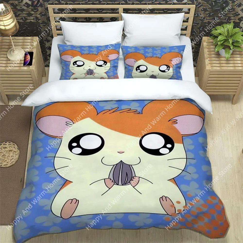 3D Печать Картонная Милая Набор Постельного Белья Hamtaro Мягкое Покрывало Наволочки Подарок на День Рождения Дети Удобное Покрывало Постельное Домашний Текстиль