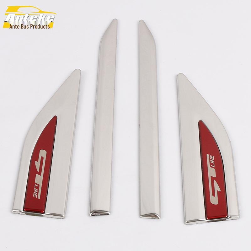 Fits '19 K3: Stainless Steel Fender Side Marker Trim Stickers - Car Accessories