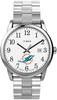 Timex Men's EasyReader 38mm Watch - Miami Dolphins with Extended Band Stainless Steel Modern, Stainless Steel, Modern