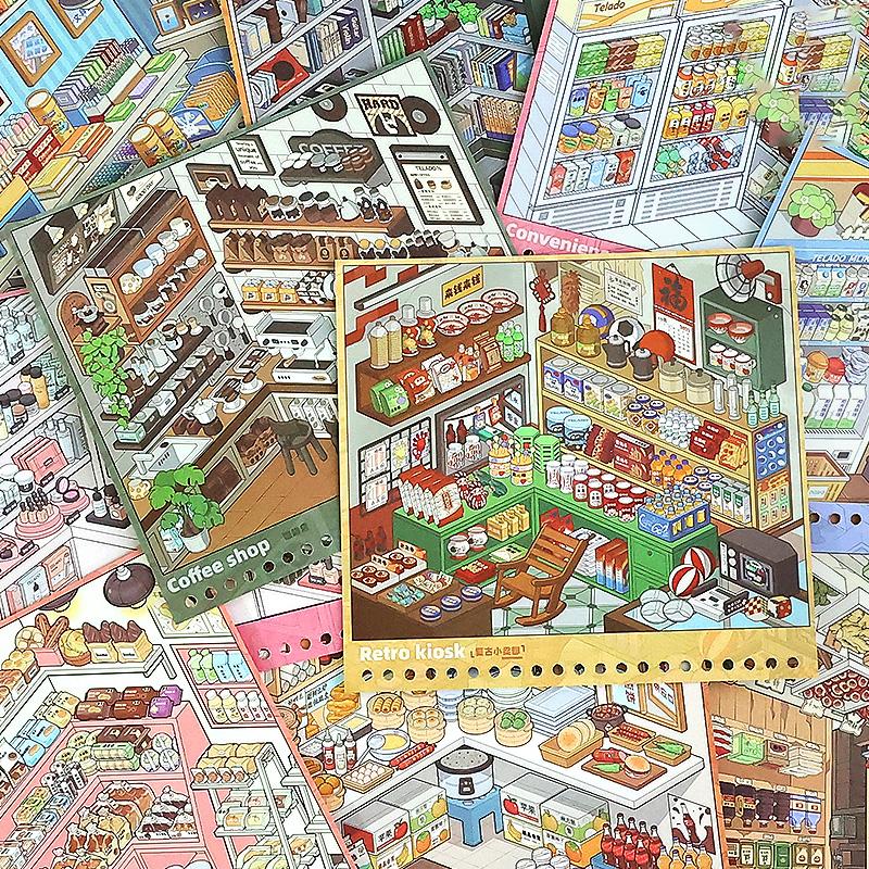 Мистер. Бумага 33 шт./книга Коллекция Миниатюрных Сцен 8.0, 3D Стикеры-Диорамы, Декор для Креативного Журнала, Материал Коллекционной Серии
