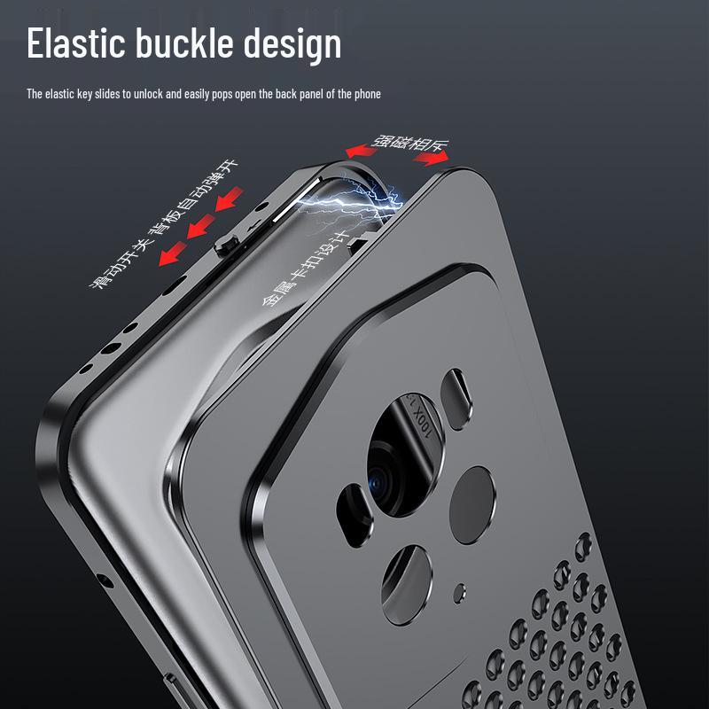 Honor Magic6 Pro Porsche Aluminum Alloy Case with Heat Dissipation & Metal Snap Button