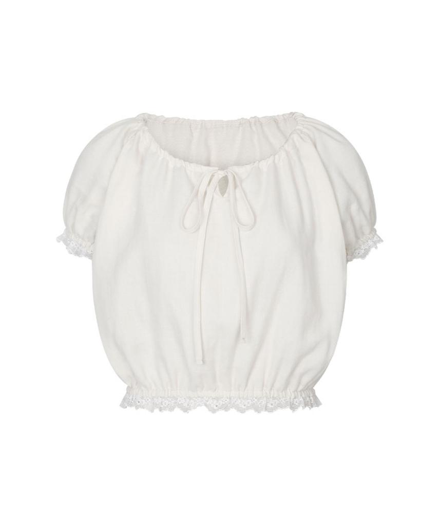 LOULOUSEOUL Zen Lace String Top (White)