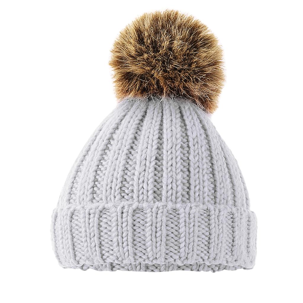 Beechfield Baby Pom Pom Chunky Beanie
