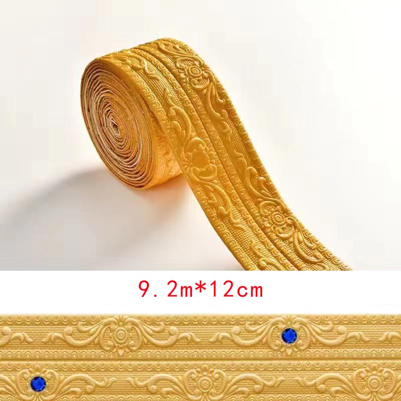 9M 3D Foam Wall Edge Strip Stickers Self-adhesive Corner Waist Line Background Wall Sticker Waterproof Decor Trim Line Skirting