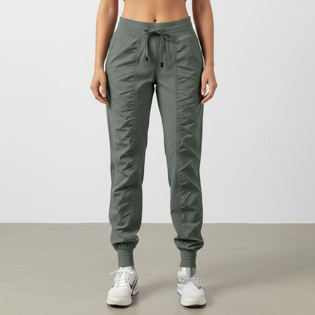 Женские быстросохнущие утягивающие фитнес-штаны гаремы – Свободные, плиссированные, с манжетами, длинные, для бега и повседневной носки