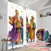 2 шт., 2D печать на плоскости Креативные шторы Три мудреца с дарами Универсальная ткань (без удилища) Украшения для улицы