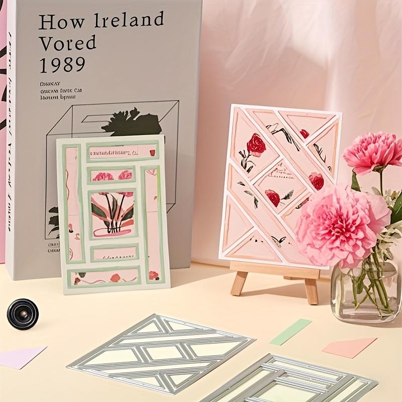 2 шт. Пэчворк Прямоугольный Фон Набор штампов для изготовления поздравительных открыток - DIY Металлический инструмент для резки и тиснения для скрапбукинга и бумажного рукоделия