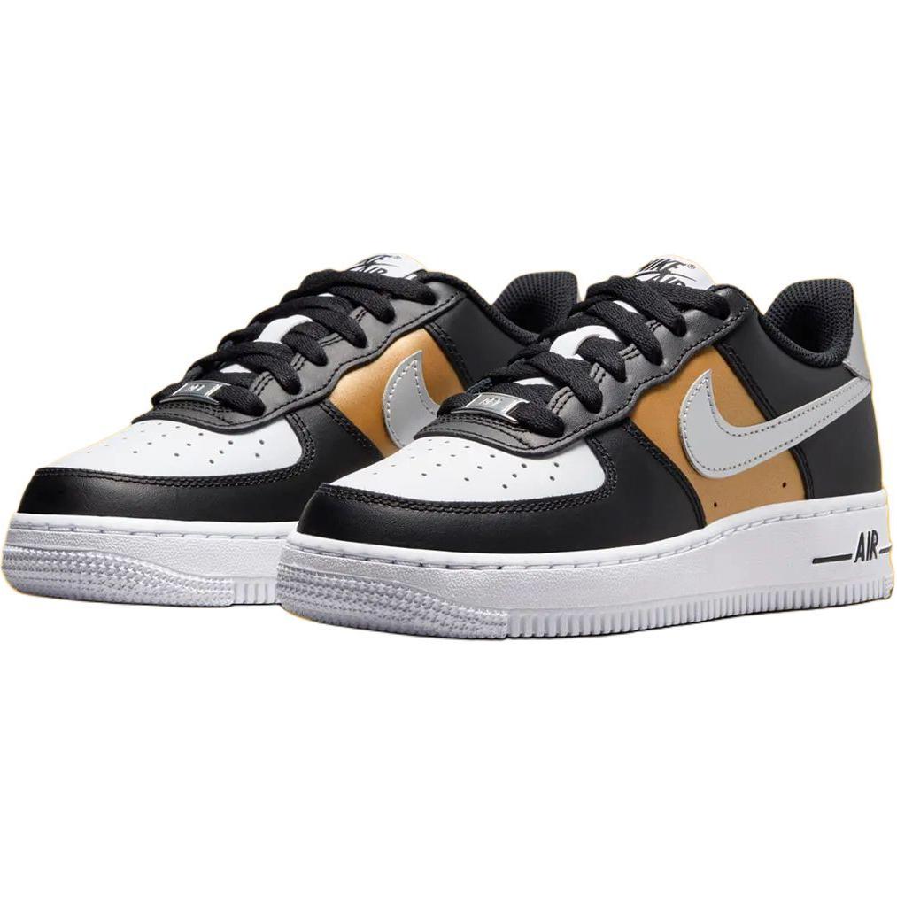 Nike Air Force 1 Low Черный Металлик Серебристый (GS)
